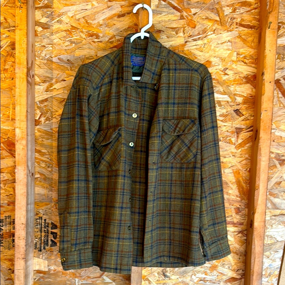 Pendleton Plaid Button-Up Wool Shirt